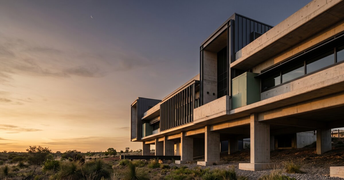Australian Defence-style facility at golden hour